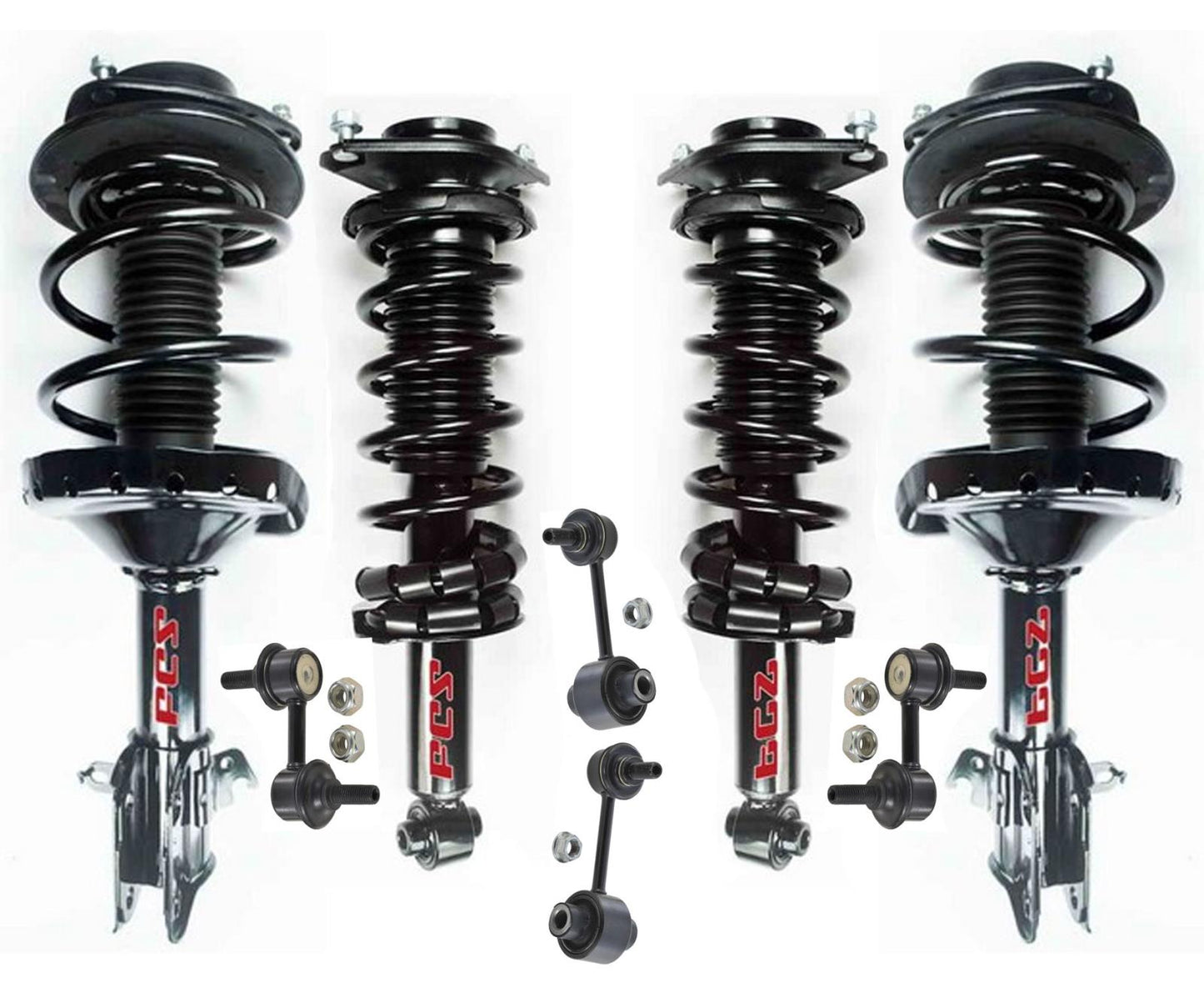 Conjunto de puntal de resorte helicoidal delantero y trasero para motor Subaru Impreza 2.0L 12-14, 8 piezas