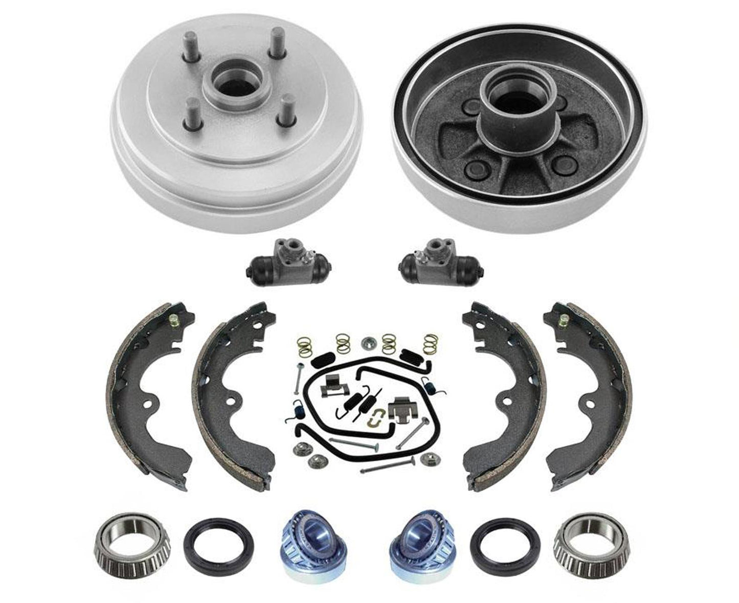 Rear Drums Brake Shoes Spring Kit Wheel Bearings 12pc for Toyota Tercel 91-92