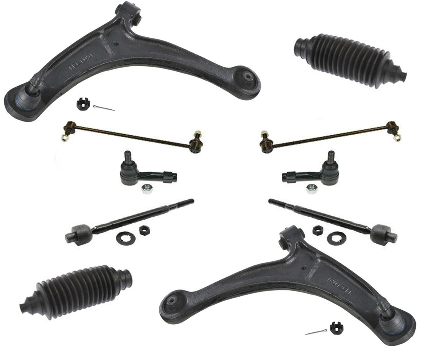 Frt Lower Control Arms Links Inner Outer Tie Rod Fits Honda Ridgeline 06-14 10pc