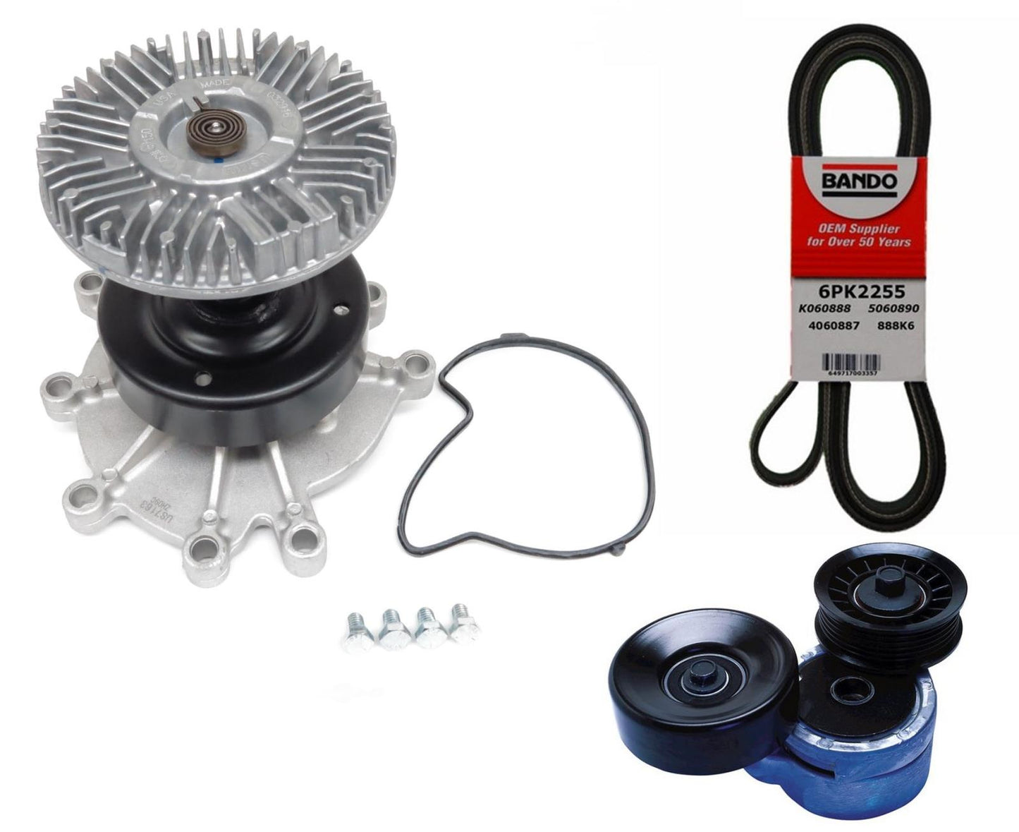 For 09-2012 Dodge Ram 1500 Pick Up 4.7L Water Pump Fan Clutch Belt Tensioner