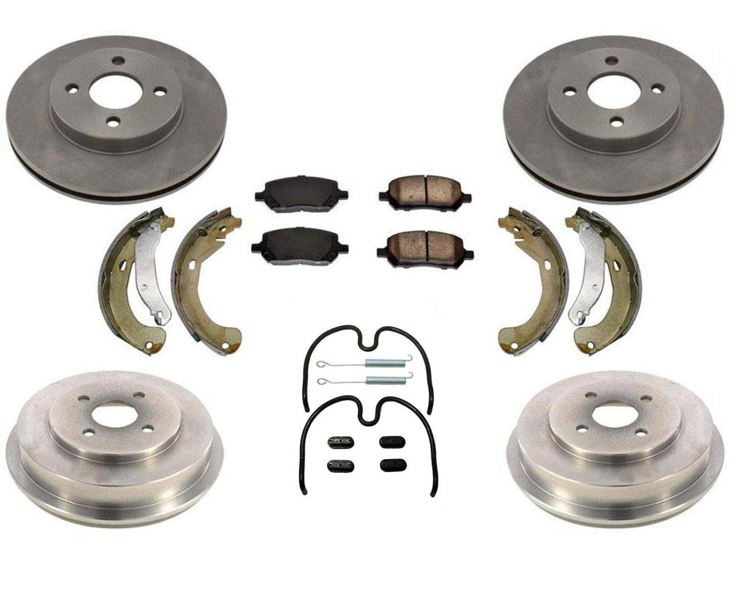 Front Rotors Rear Drum Brakes Pads Shoes For Chevrolet Cobalt 2005-2008 4 Lugs