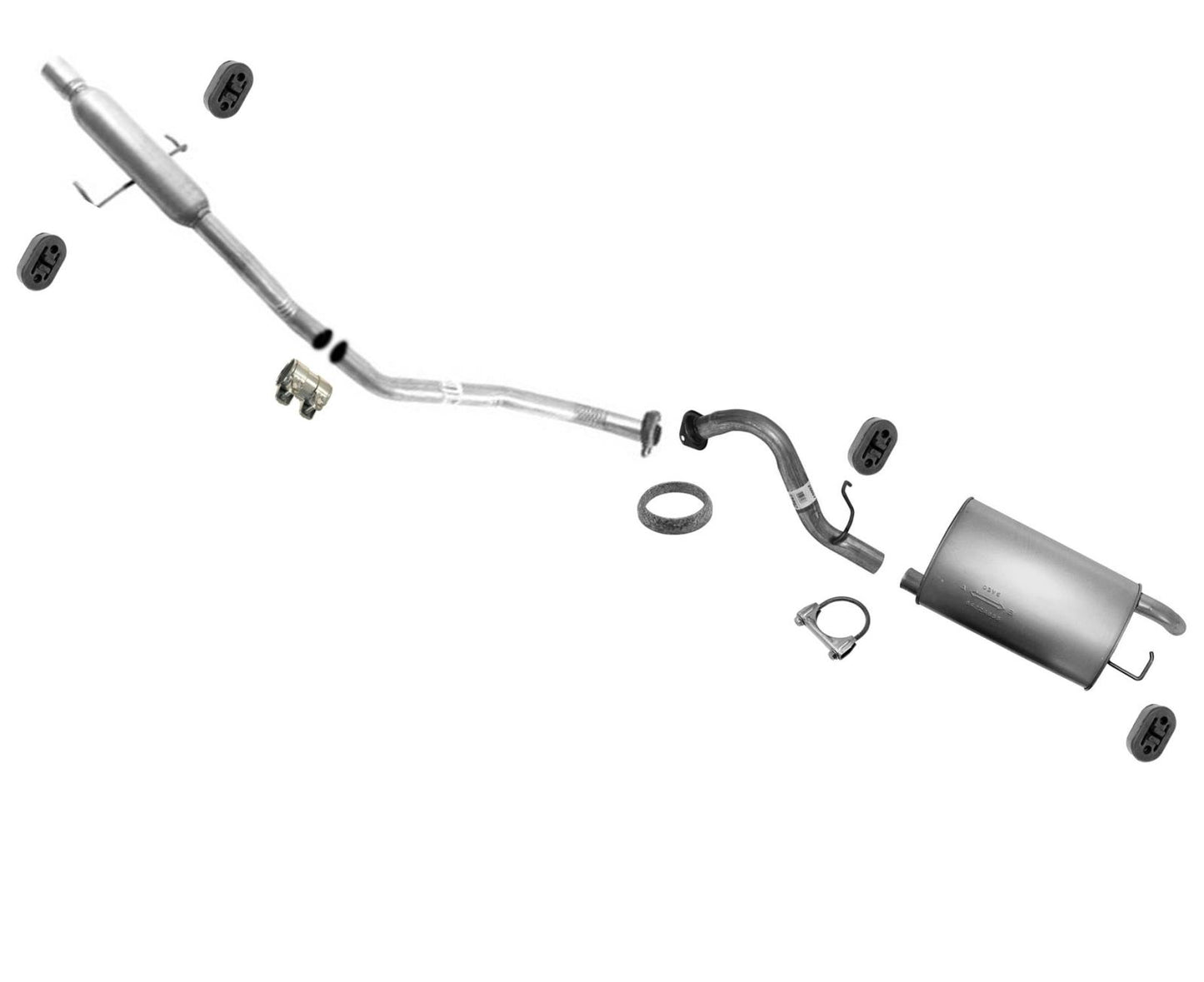 Tubo de extensión y sistema de escape silenciador para Toyota Corolla L y LE 1.8 09-13