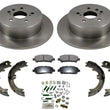 Fits 08-13 Highlander Rear Brake Disc Rotors Ceramic Pads Parking Shoes Springs
