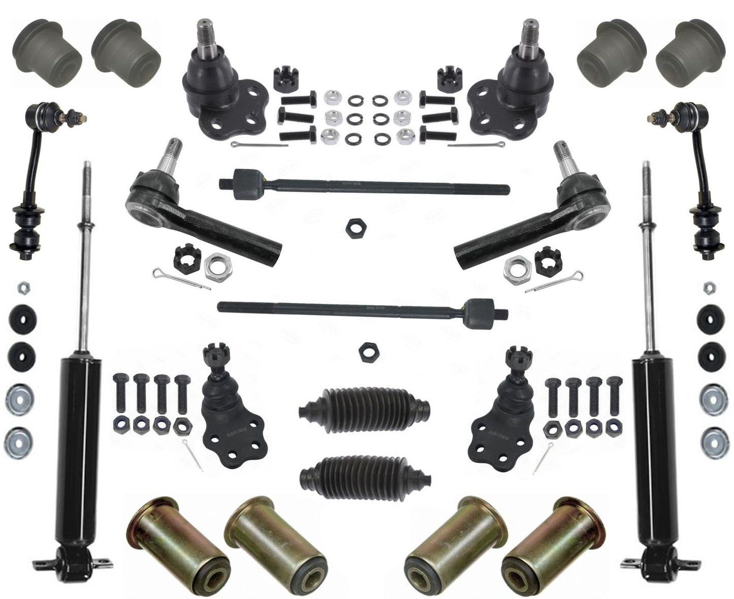 El kit de bujes del brazo de control se adapta solo a la tracción trasera 00-04 Dodge Dakota 22 piezas