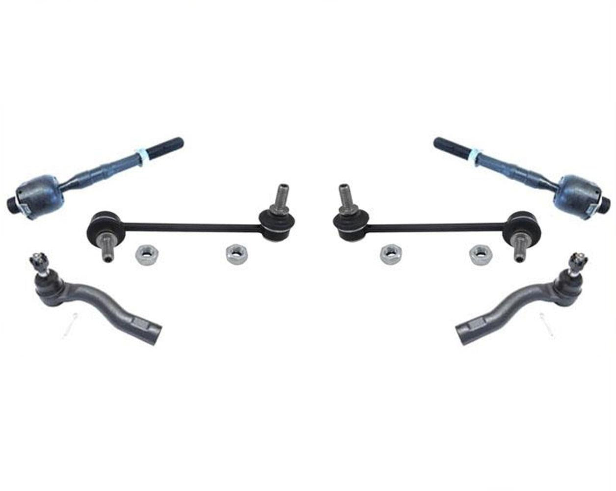 Front Inner & Outer Tie Rods Sway Bar Links 6Pc Kit for Ford Fusion 06-09