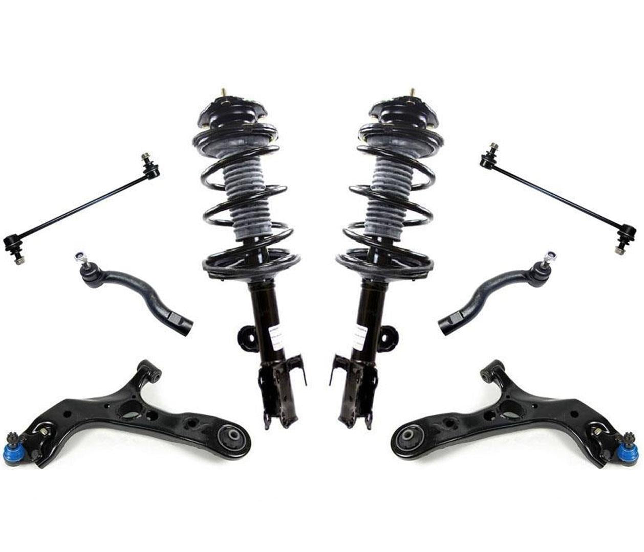 Se adapta a Rav4 06-08 con llantas de aleación V6 3.5L, resortes helicoidales delanteros, puntales, brazos de control, 8 piezas