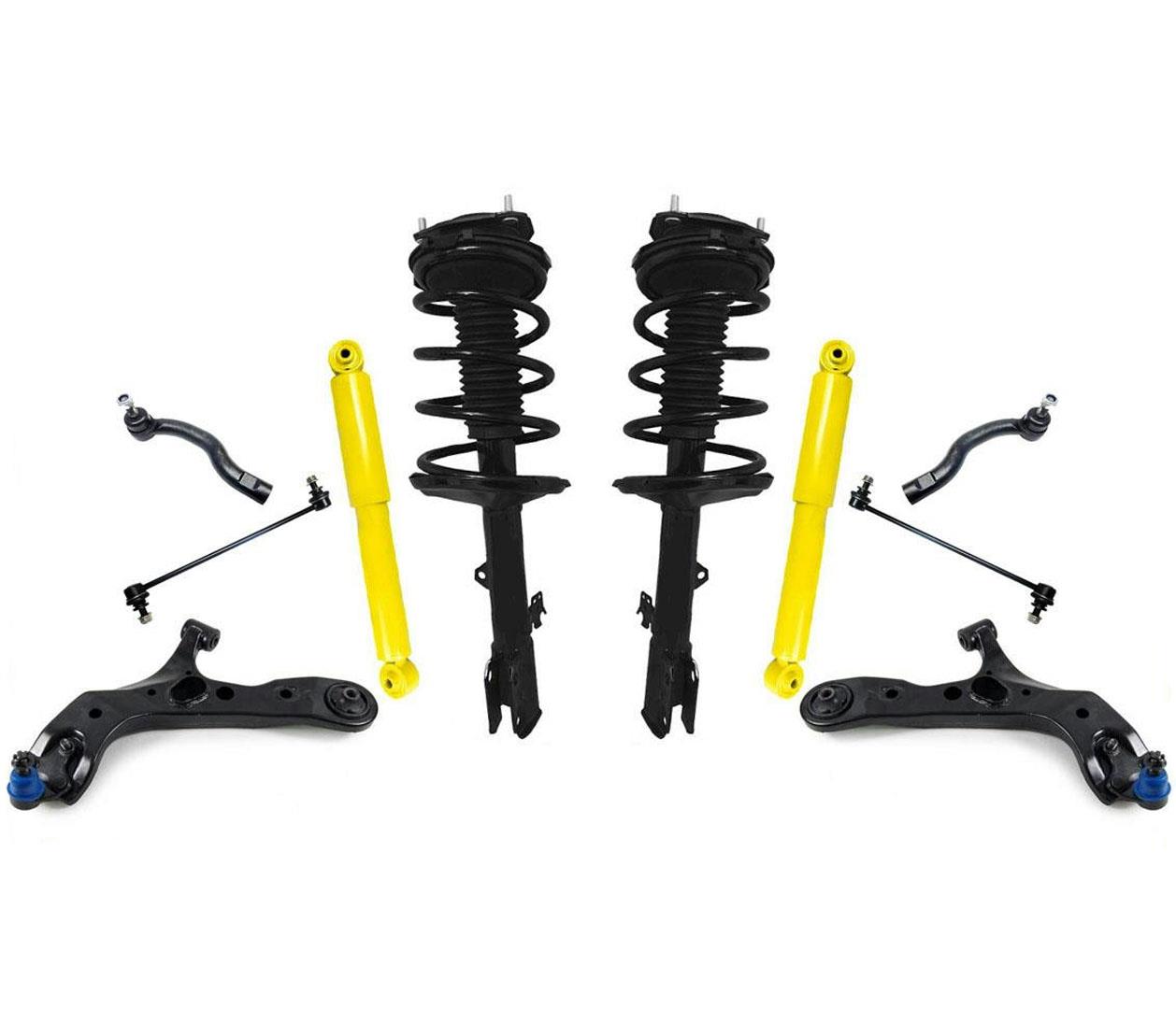 Brazos de control de amortiguadores delanteros y amortiguadores traseros para Rav4 06-08 Base y kit limitado de 10 piezas