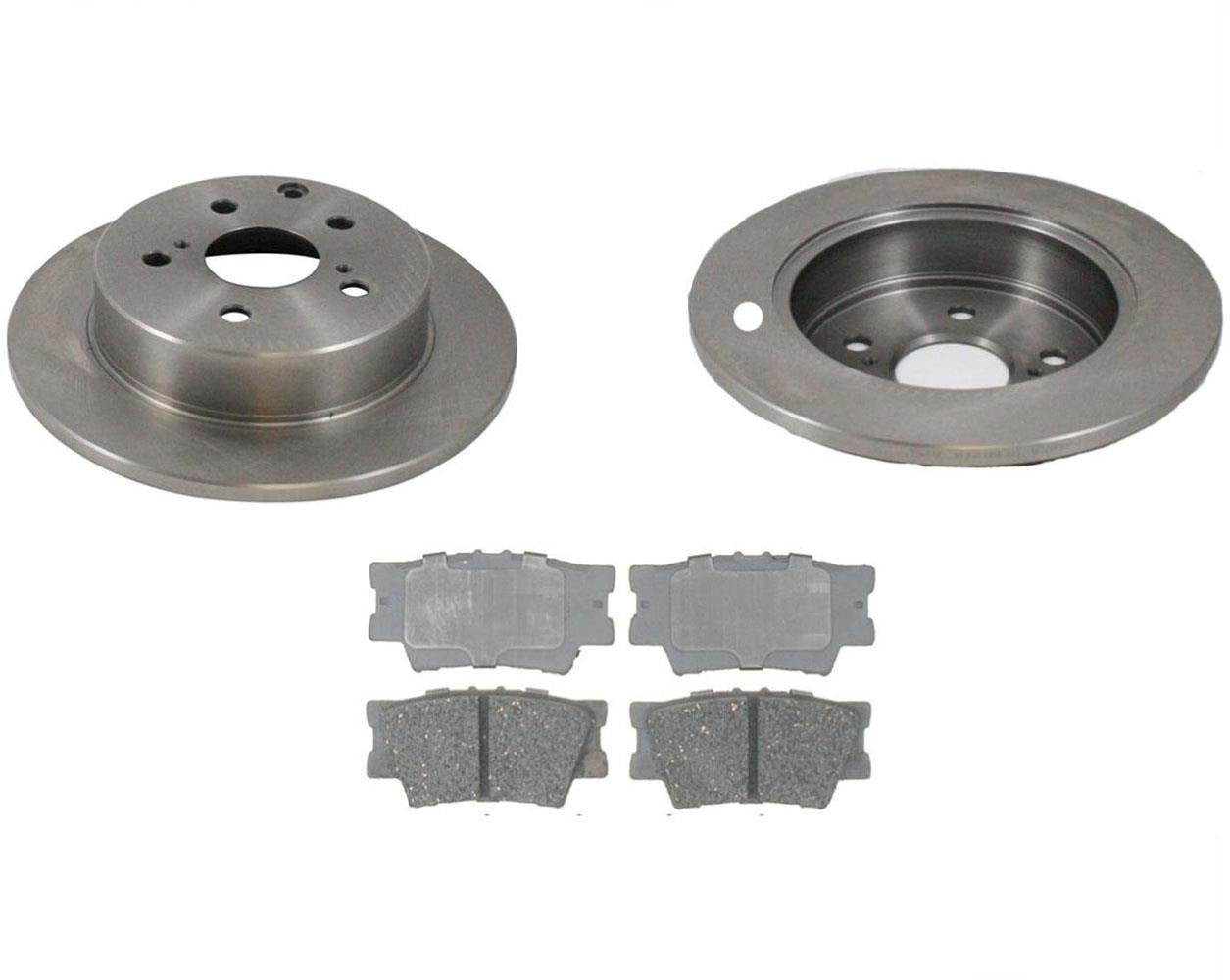 Para rotores de disco de freno trasero Toyota Rav4 2006-2018 y pastillas de cerámica, 3 piezas