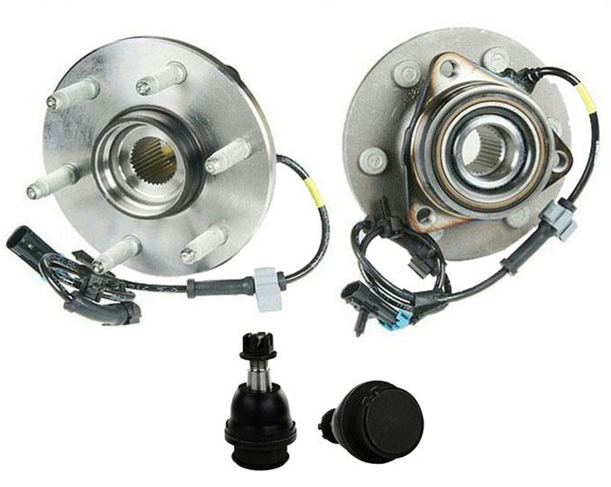 Front Hubs Lower Ball Joints for GMC Sierra 1500 2000-2006 6 Stud 4 Wheel Drive