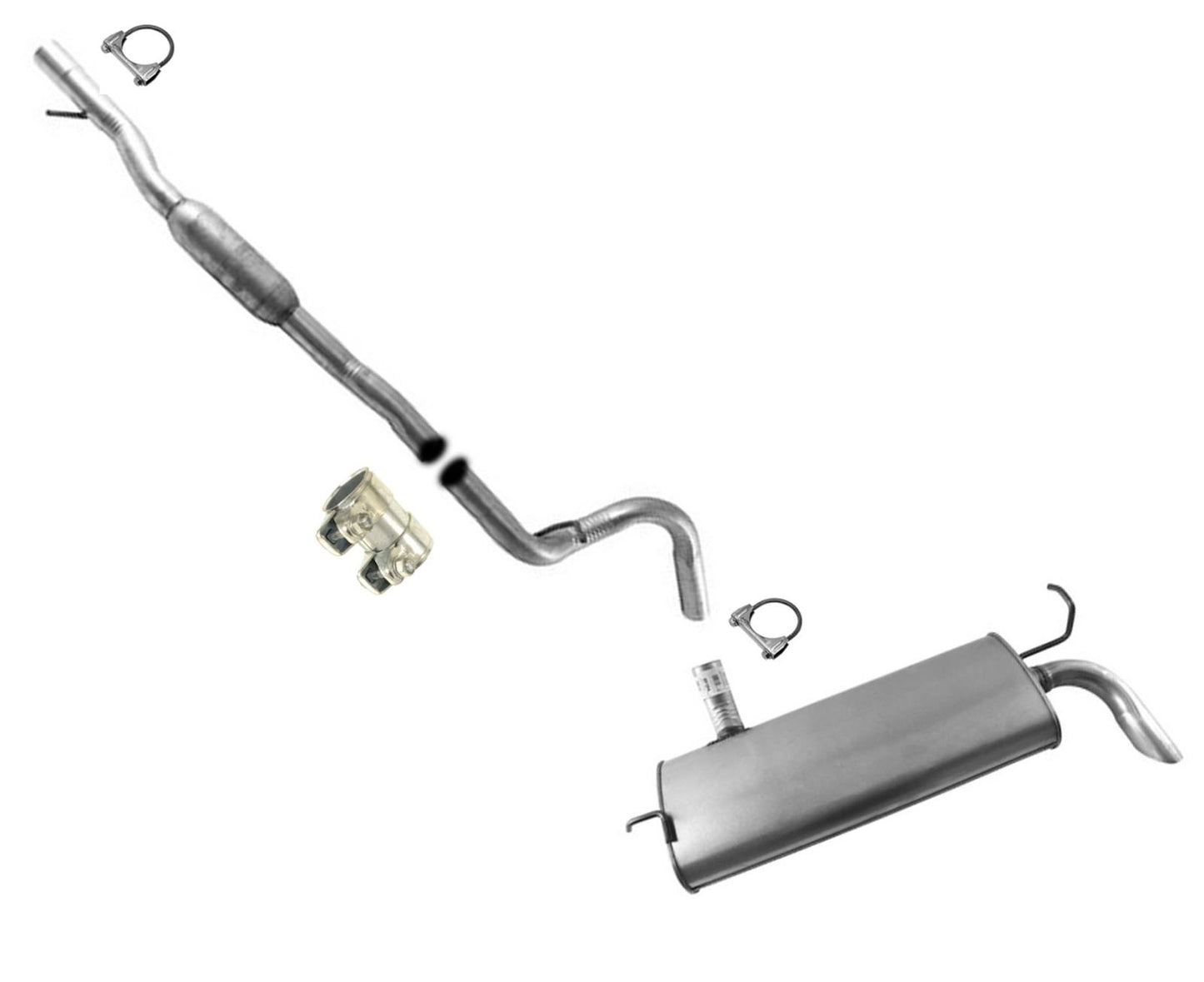 Resonador y silenciador medio de escape para Jeep Wrangler 2012-2017 3.6L 4 puertas