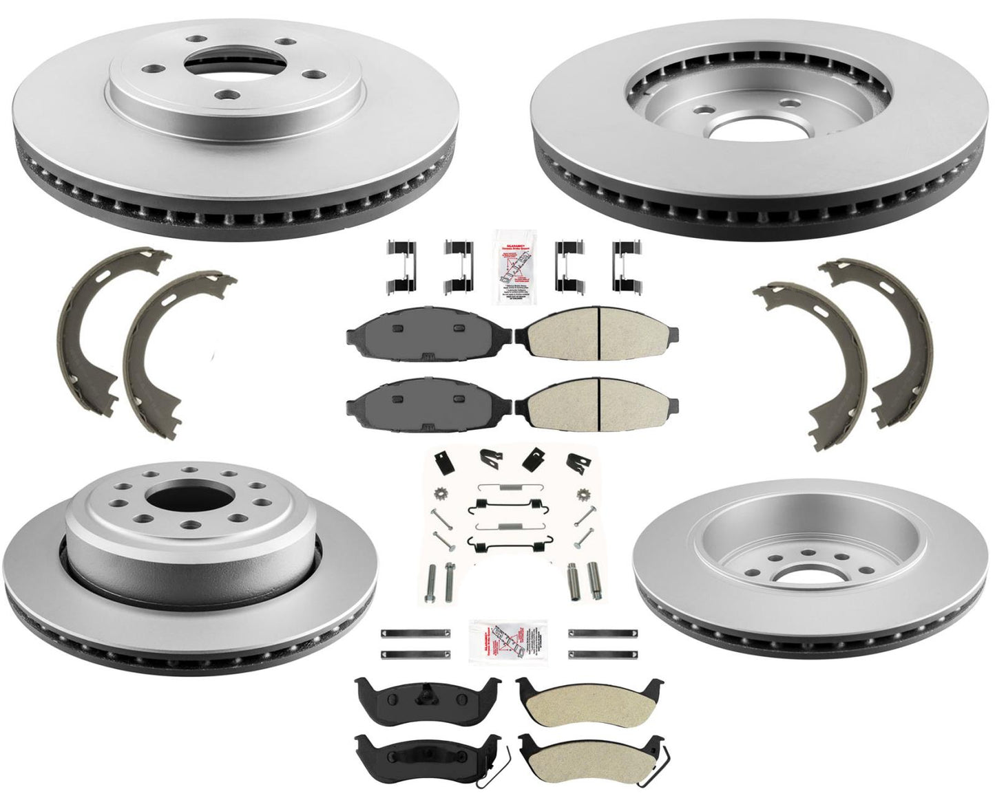 Coated Disc Brake Rotors Brake Pads Fits 03-2011 Ford Crown Victoria Severe Duty