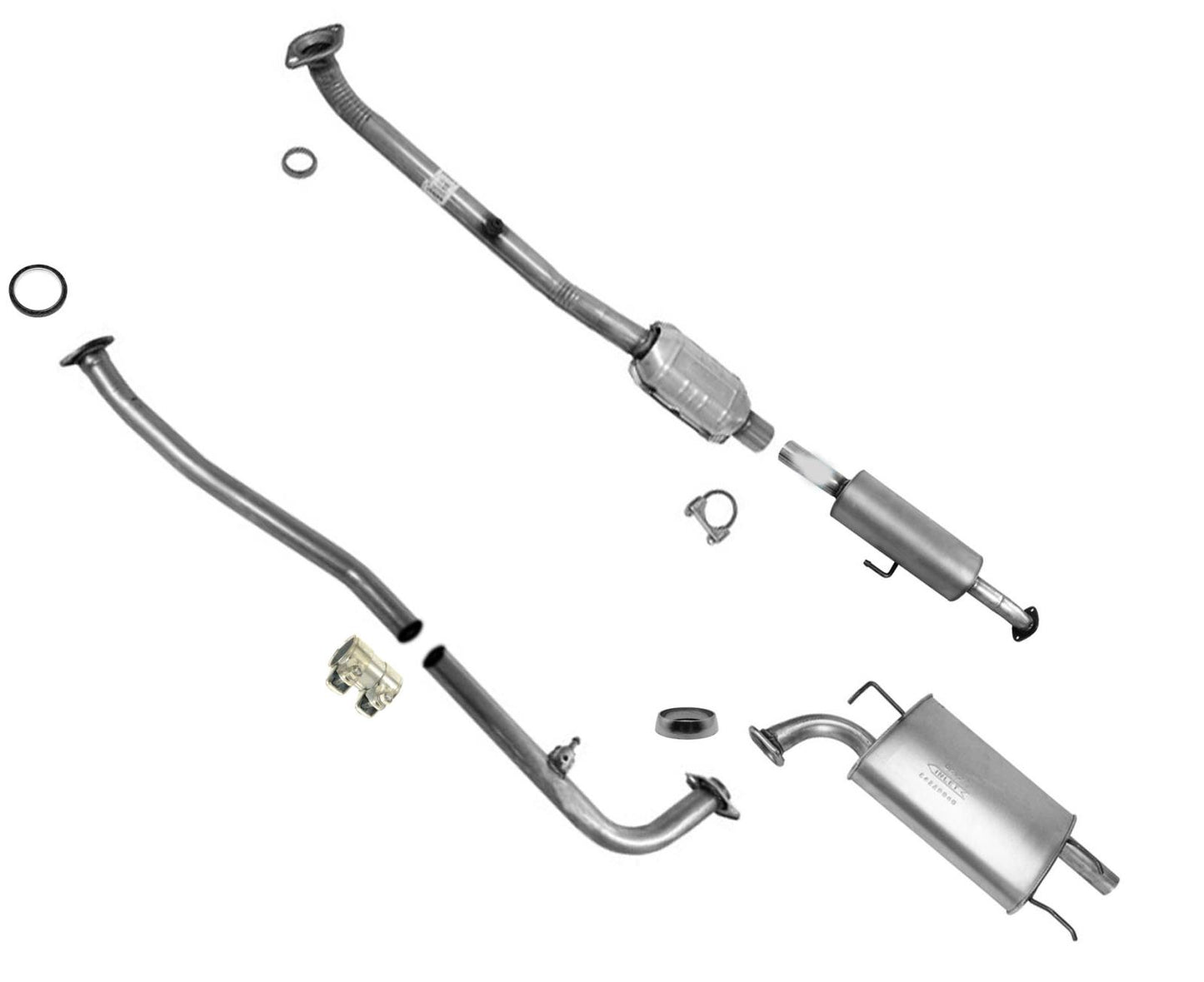 Conjunto de silenciador de tubo de resonador convertidor trasero para Toyota Camry 2.5L 2012-2017