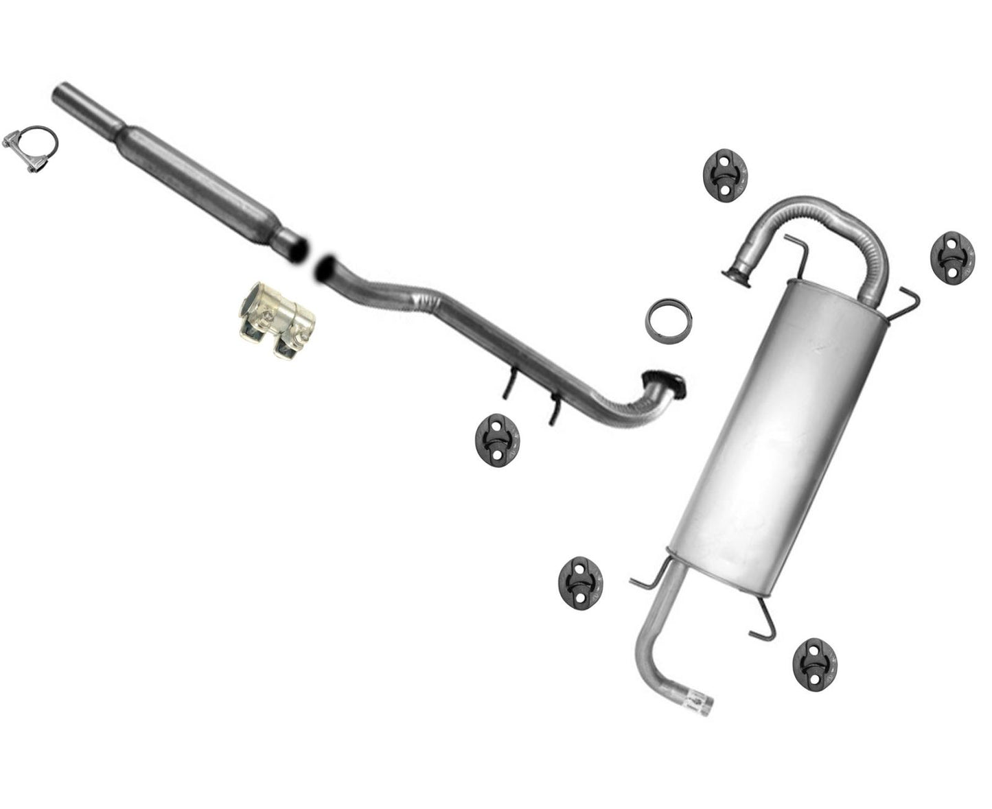 Resonator & Muffler Assembly W Gasket & Hangers Fits 2009-2015 Toyota Venza 2.7L