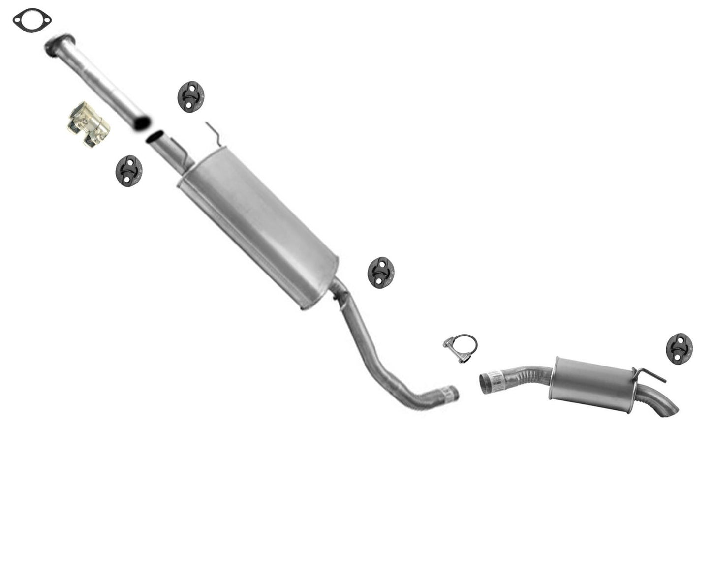 Muffler Assembly & Resonator For 2014 2015 2016 2017 2019 Toyota Highlander 3.5L