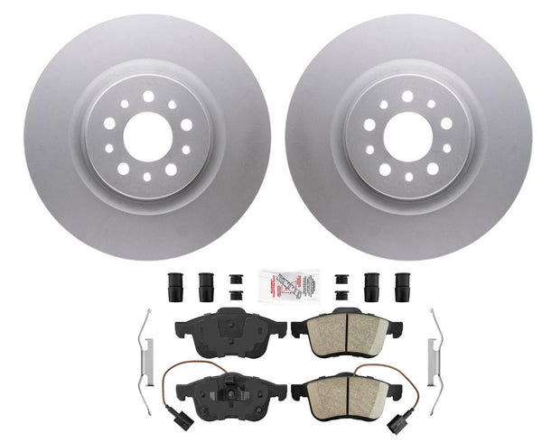 Fits 15-21 Ram ProMaster City Front Coated Brake Rotors & Ceramic Brake Pads