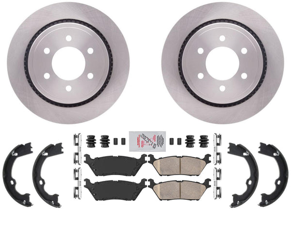 Fits 15-17 Ford F150 W Electric Parking Brake Coated Brake Rotors & Brake Pads