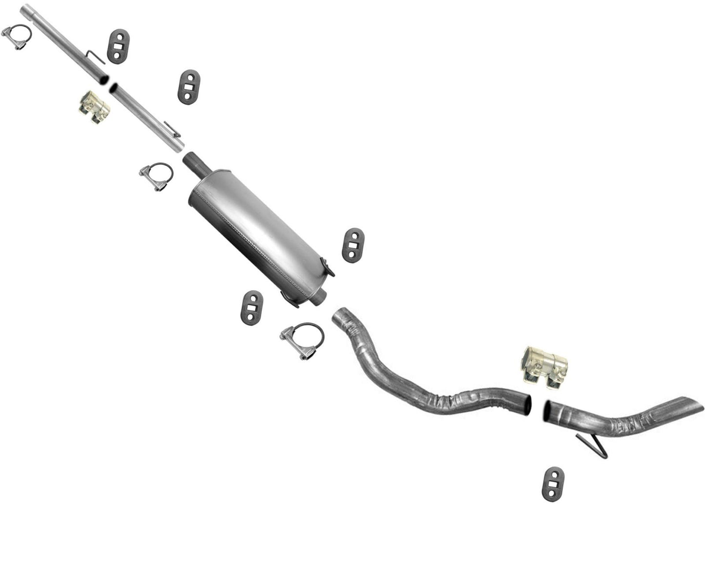 Para 09-13 Ram 1500 3.7 4.7 con sistema de escape silenciador de base de rueda extendida de 140"