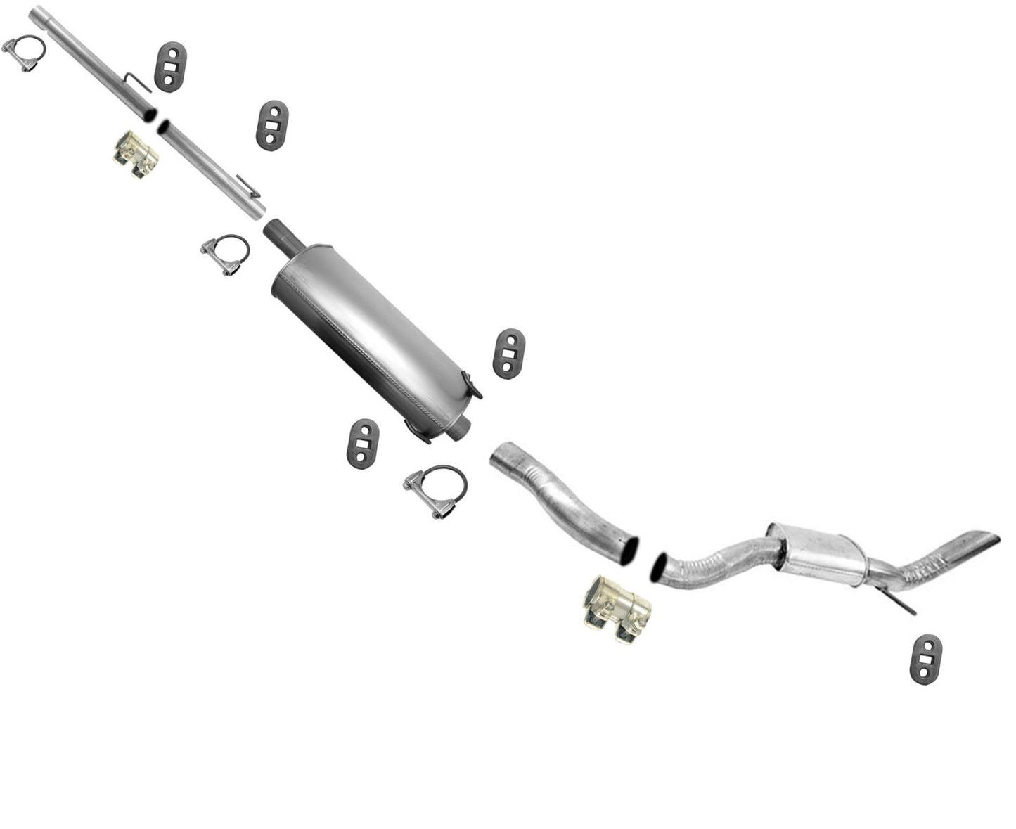 Para 09-16 Ram 1500 5.7 Hemi con sistema de escape silenciador de base de rueda extendida de 140"