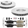Fits 19-21 Front Wheel Drive Lincoln Nautilus Coated Frt Brake Rotors Brake Pads