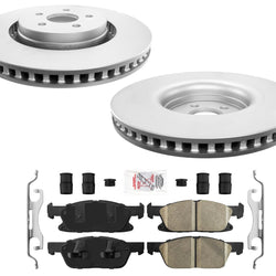 Fits 19-21 Front Wheel Drive Lincoln Nautilus Coated Frt Brake Rotors Brake Pads