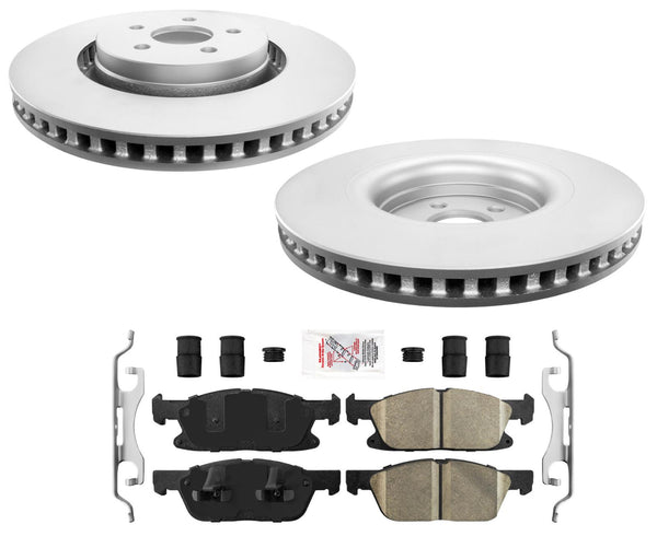 Fits 19-21 Front Wheel Drive Lincoln Nautilus Coated Frt Brake Rotors Brake Pads