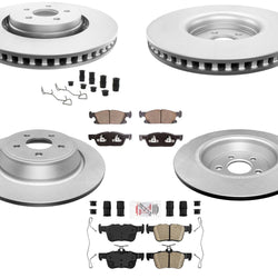 Fits 19-21 All Wheel Drive Lincoln Nautilus Coated Frt Brake Rotors Brake Pad 6p