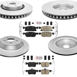 Fits 19-21 Front Wheel Drive Lincoln Nautilus Coated Brake Rotors Brake Pads 6pc