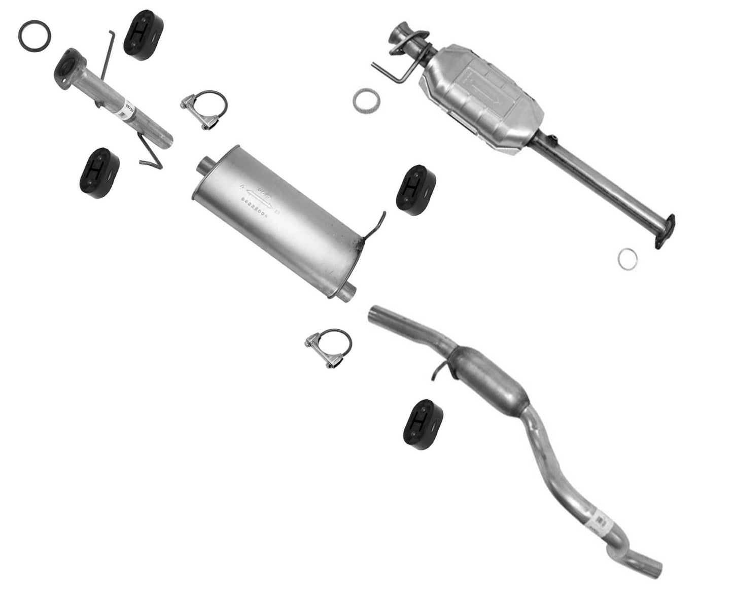 Converter Muffler Exhaust Pipe for Chevrolet Tracker 2.5 V6 4 Door 2001-2004