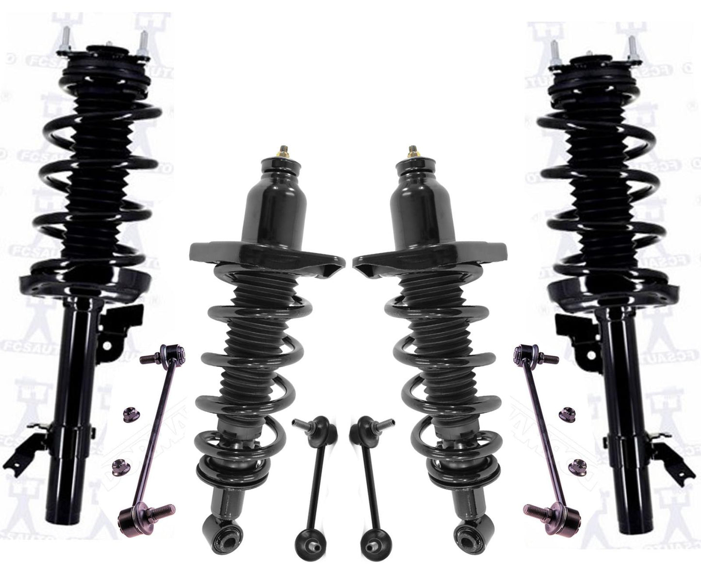 Front & Rear Complete Struts & Links Fits 2014-2020 Acura MDX All Wheel Drive