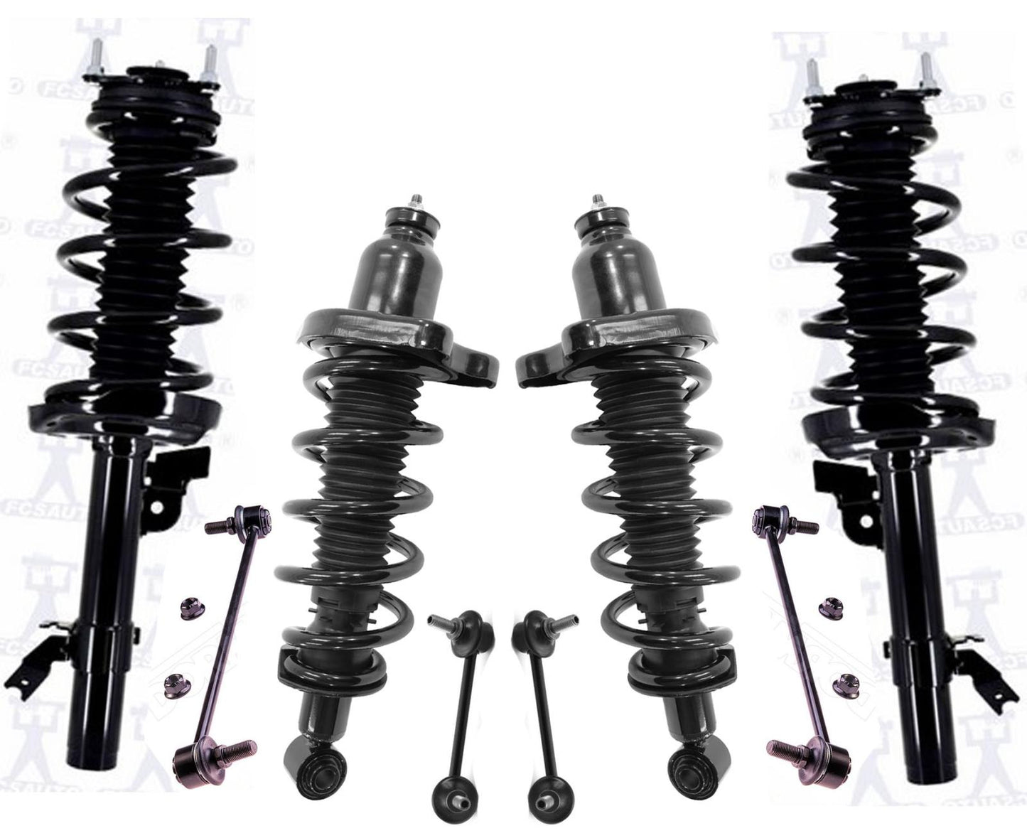 Front & Rear Complete Struts & Links Fits 2014-2020 Acura MDX Front Wheel Drive