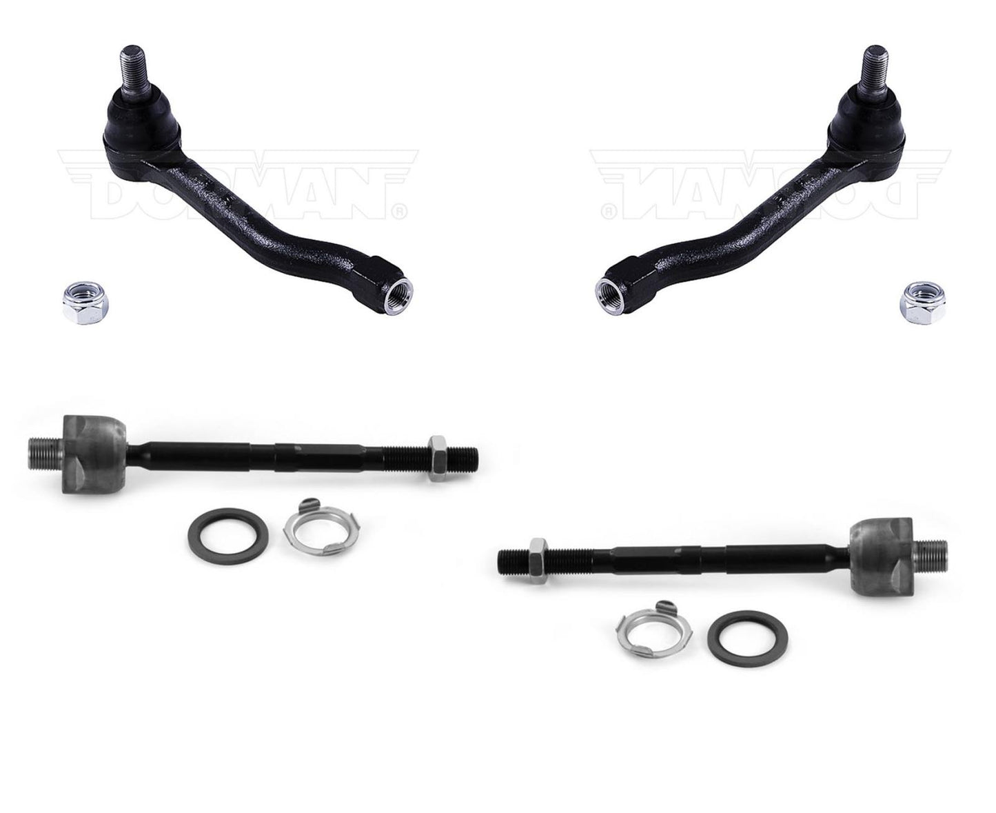 Front Inner & Outer Tie Rods Assembly For 2016 2017 2018 2019 2022 Honda Pilot