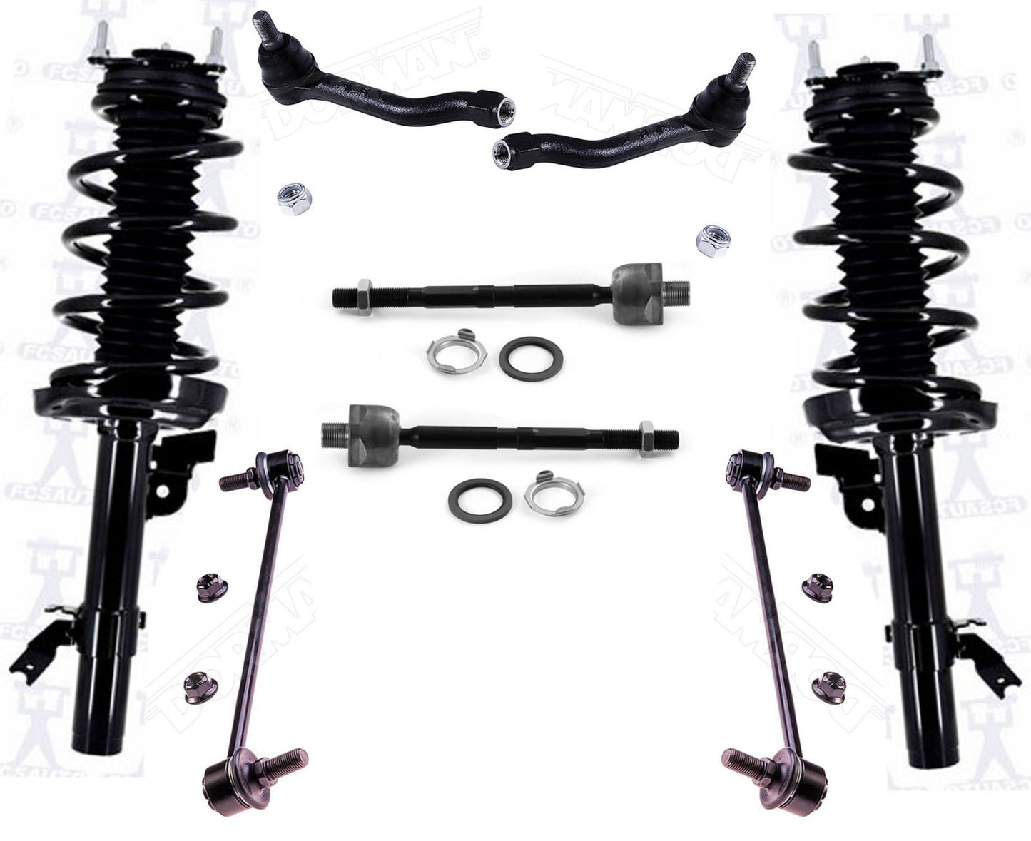 Varillas de amarre interiores y exteriores de enlaces de puntales delanteros completos para Acura MDX 2014-2020