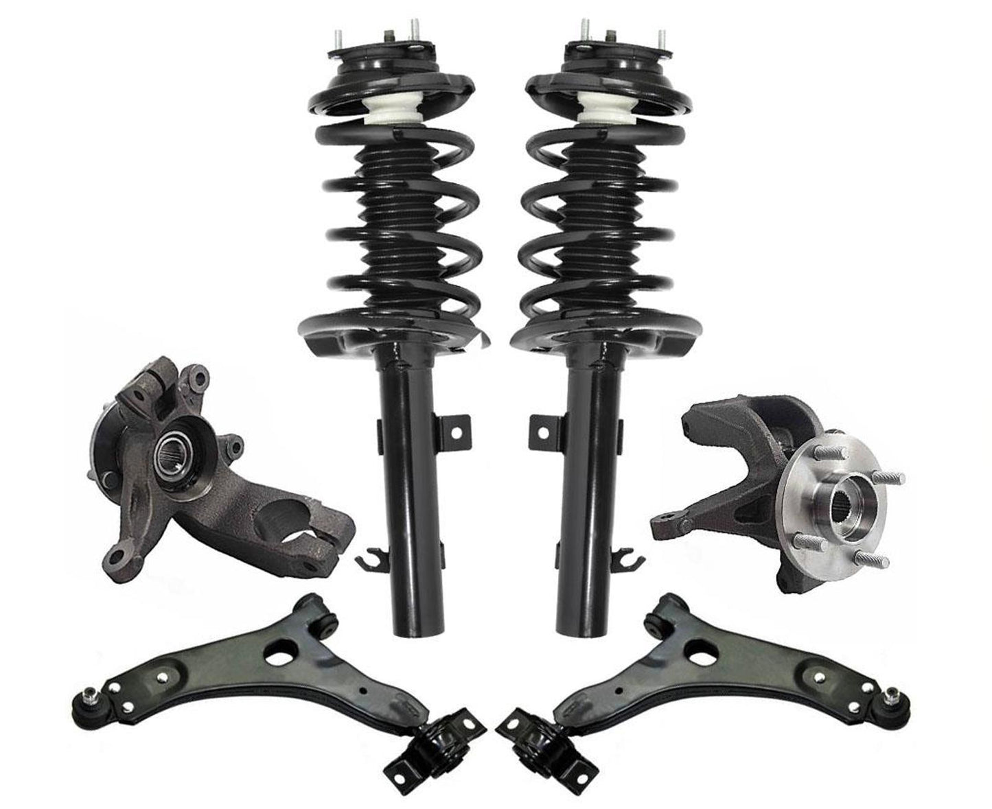 Front Struts Lower Control Arms & Steering Knuckles for Ford Focus 2006-2011