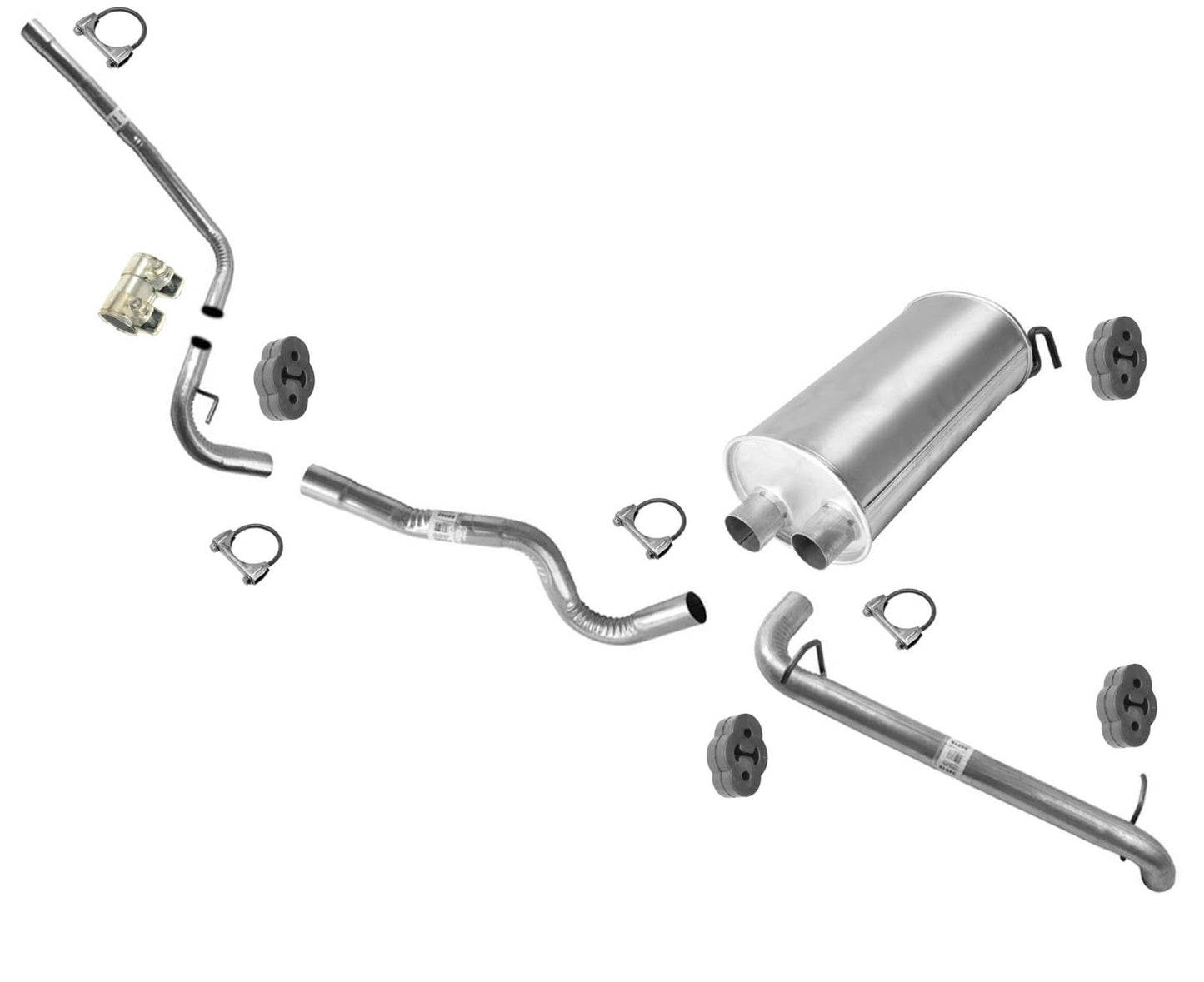 Conjunto de silenciador trasero de tubo para Ford Transit Connect 14-2018 2.5 120.6 distancia entre ejes
