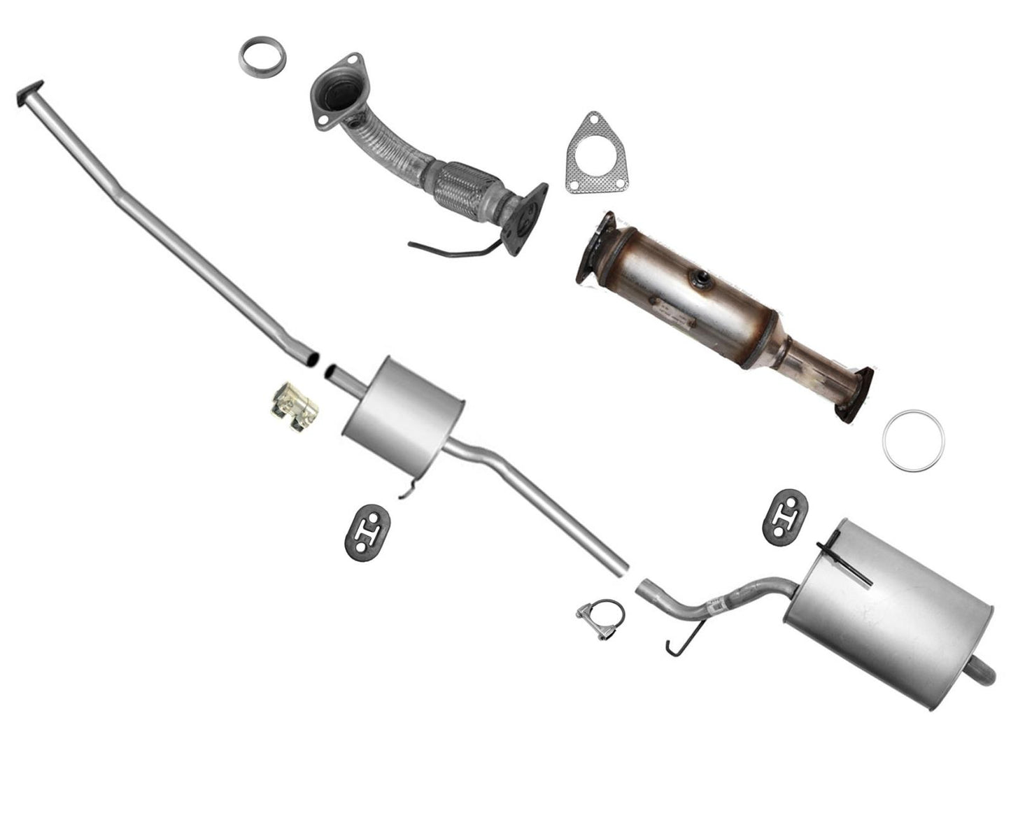 Flex Pipe Converter Muffler Exhaust System for 2003-2005 2.4L Honda Accord 4Door
