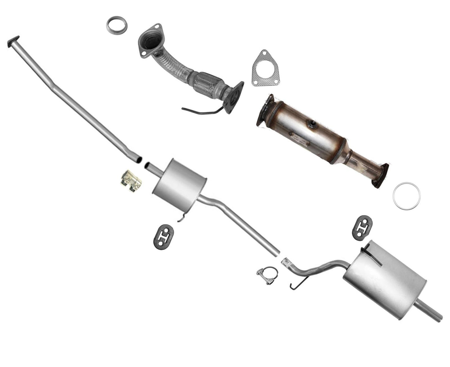 Conjunto de silenciador convertidor de tubo flexible de escape para Honda Accord 4 puertas 06-07 2.4L