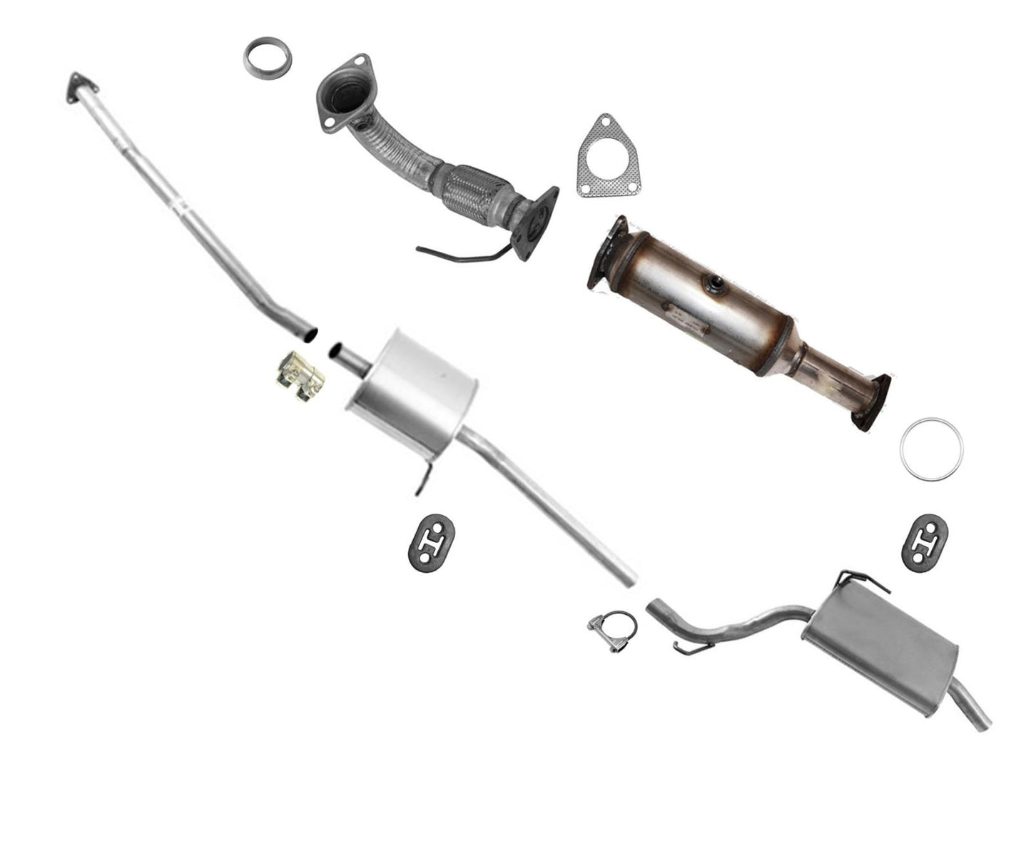Conjunto de silenciador convertidor de tubo flexible de escape para Honda Accord 2 puertas 06-07 2.4L