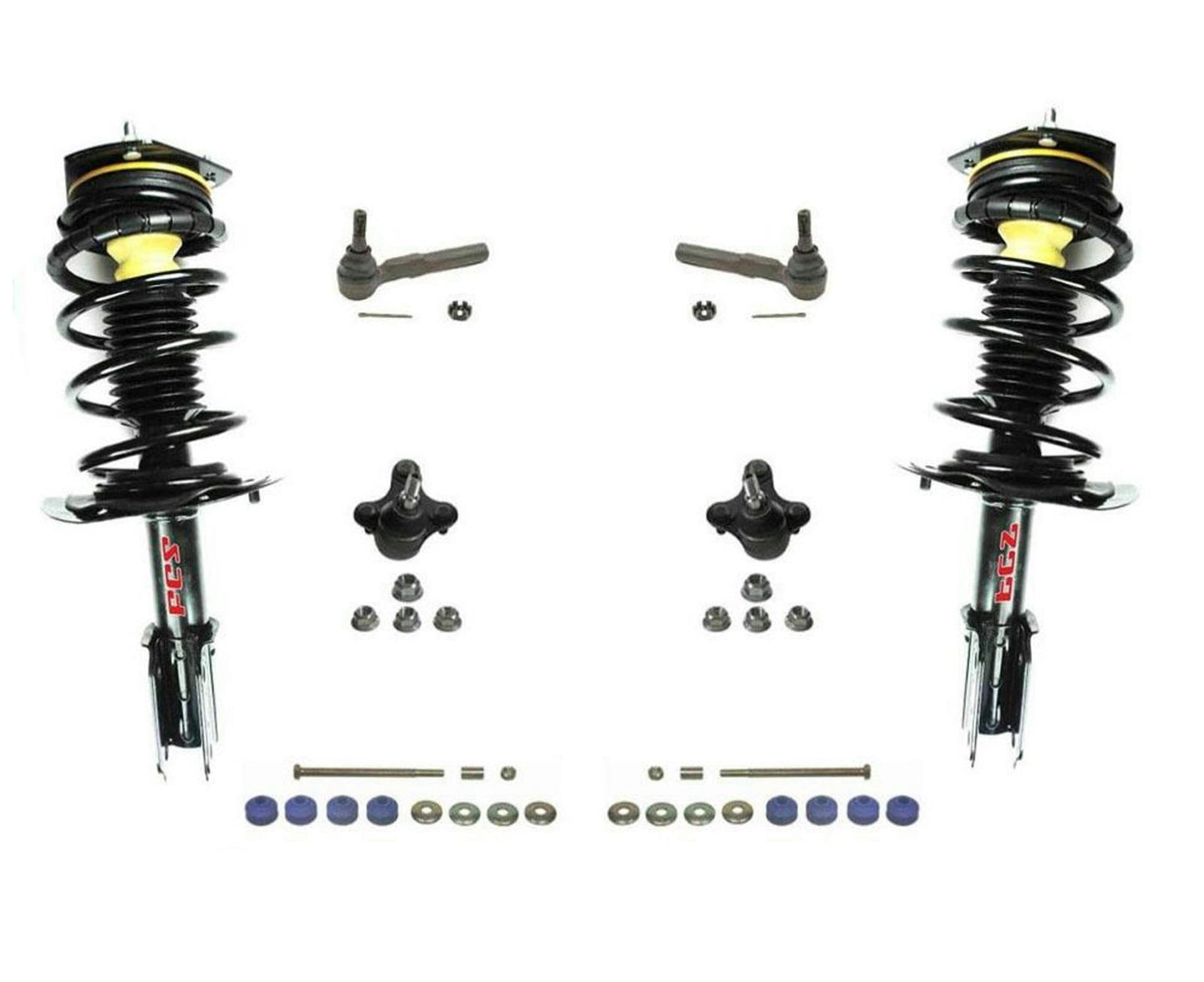 (Grand Prix sin soporte de barra estabilizadora) KIT de 8 piezas de soporte y soporte de resorte rápido delantero
