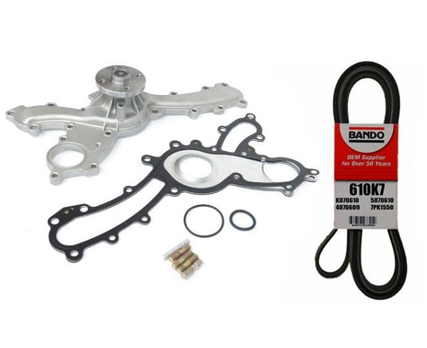 Engine Cooling Water Pump & Serpentine Belt for Lexus GS350 IS250 IS350 07-15