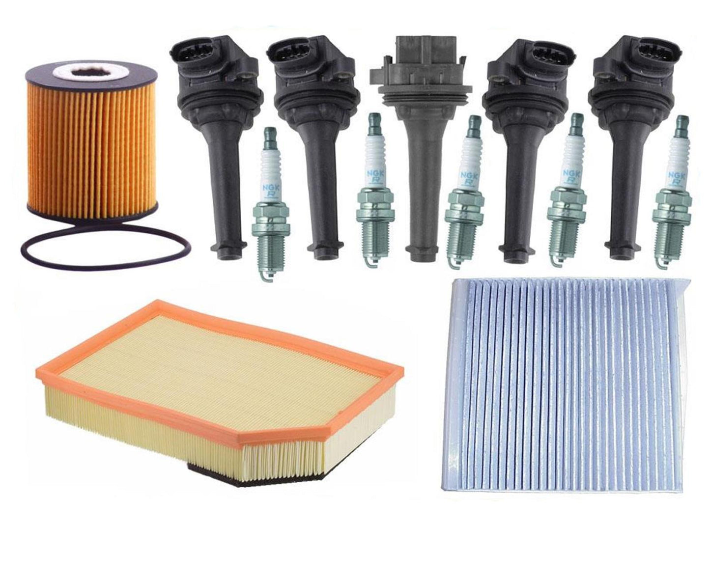 Bobinas de encendido Tapones Filtro de aceite de aire para Volvo 2.5L XC90 2003-2005