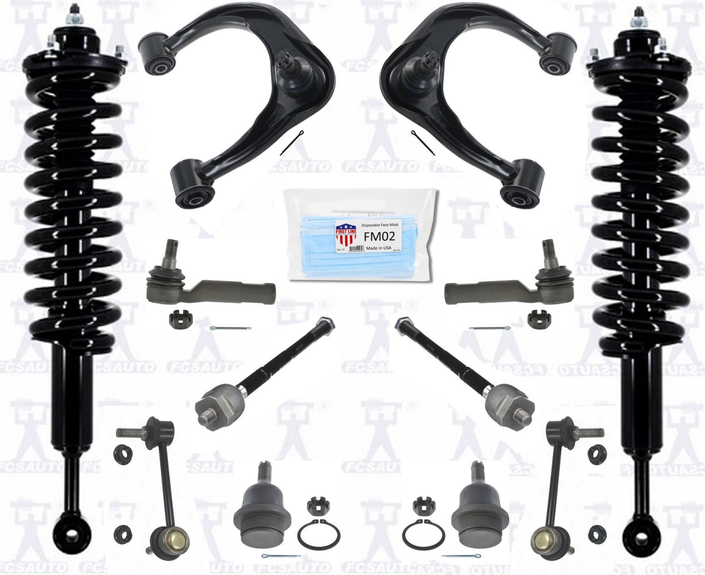 Front Struts Upper Arms Links Tie Rods For Tacoma Rear Wheel Drive 2016-2020