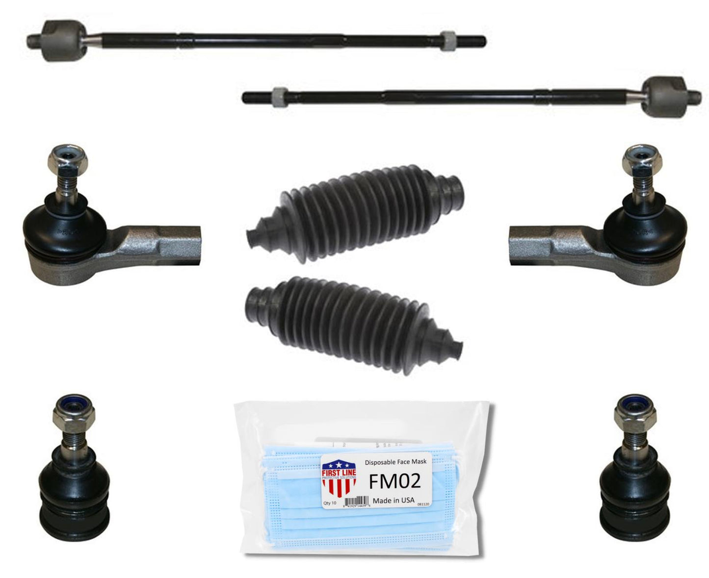 Se adapta a Smart ForTwo 2008-2016, varillas de amarre interiores y exteriores delanteras, juntas esféricas, kit de 8 piezas