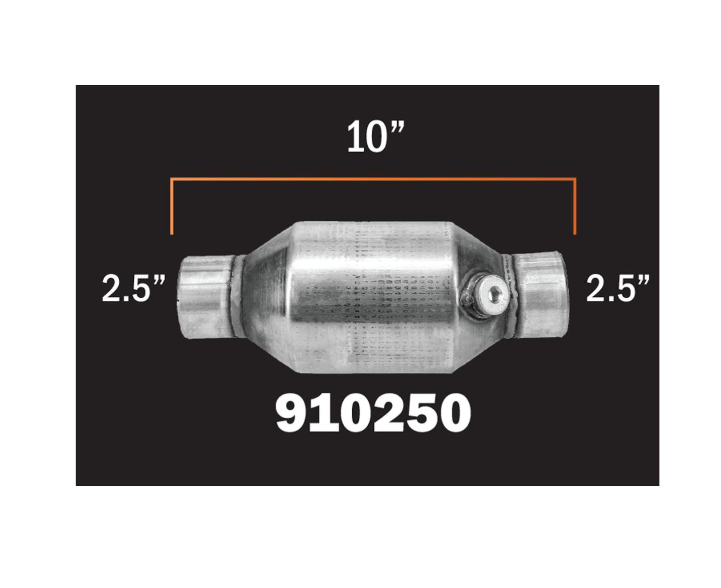 Universal Catalytic Converter EPA Approved 2 1/2 Inlet Oulet Specs 11 Inch Long
