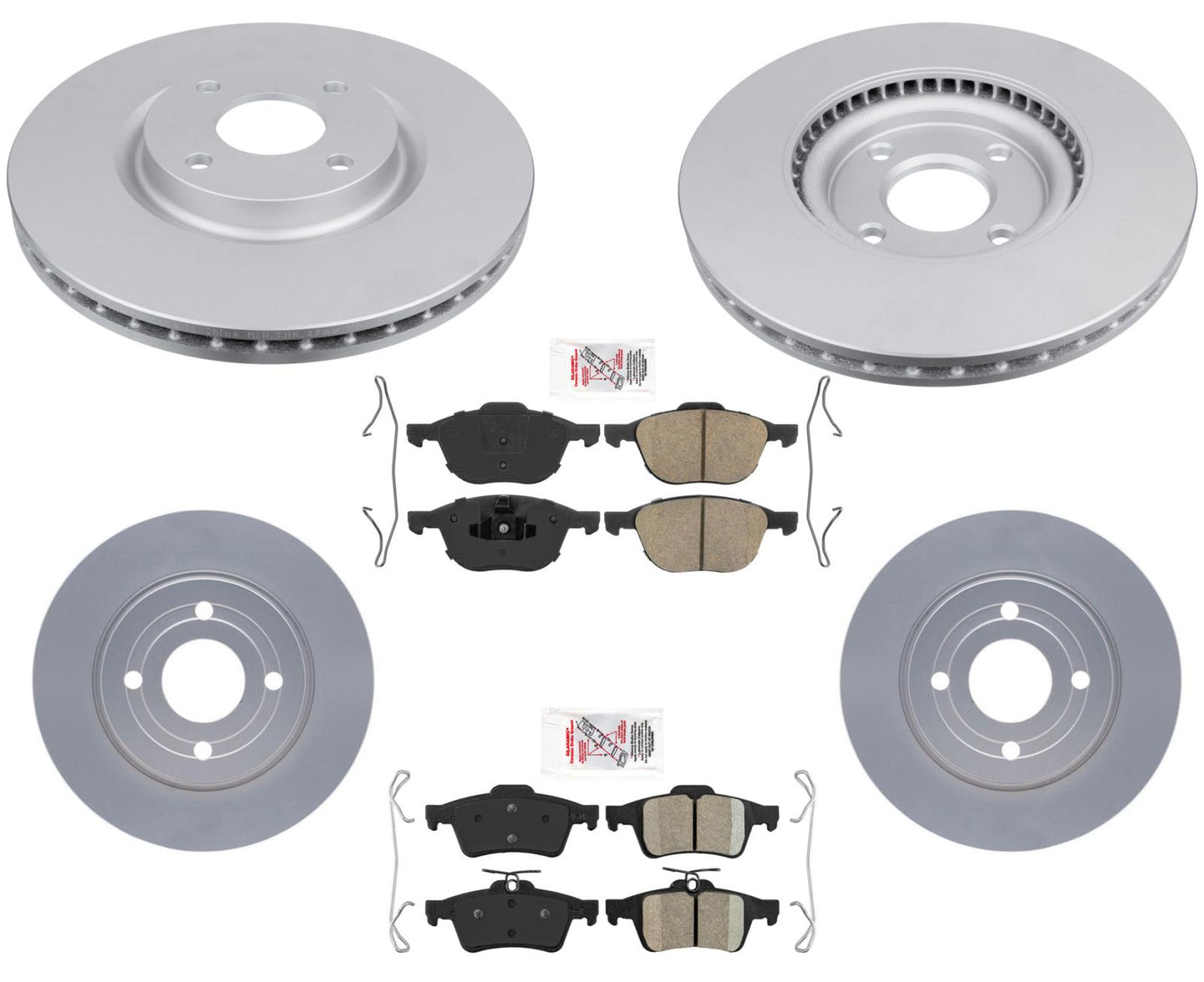 Coated Disc Brake Rotors Brake Pads For Front Wheel Drive 18-2022 Ford EcoSport