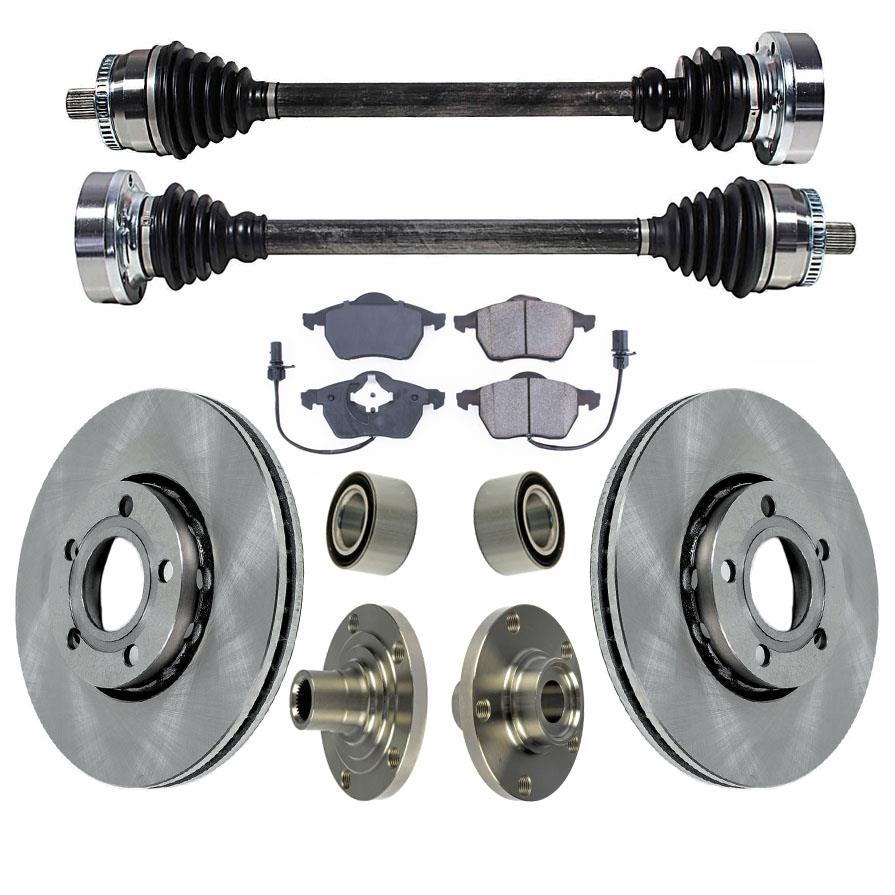 Rotores y ejes delanteros para Audi A4 tracción delantera 1.8 transmisión manual 97-00