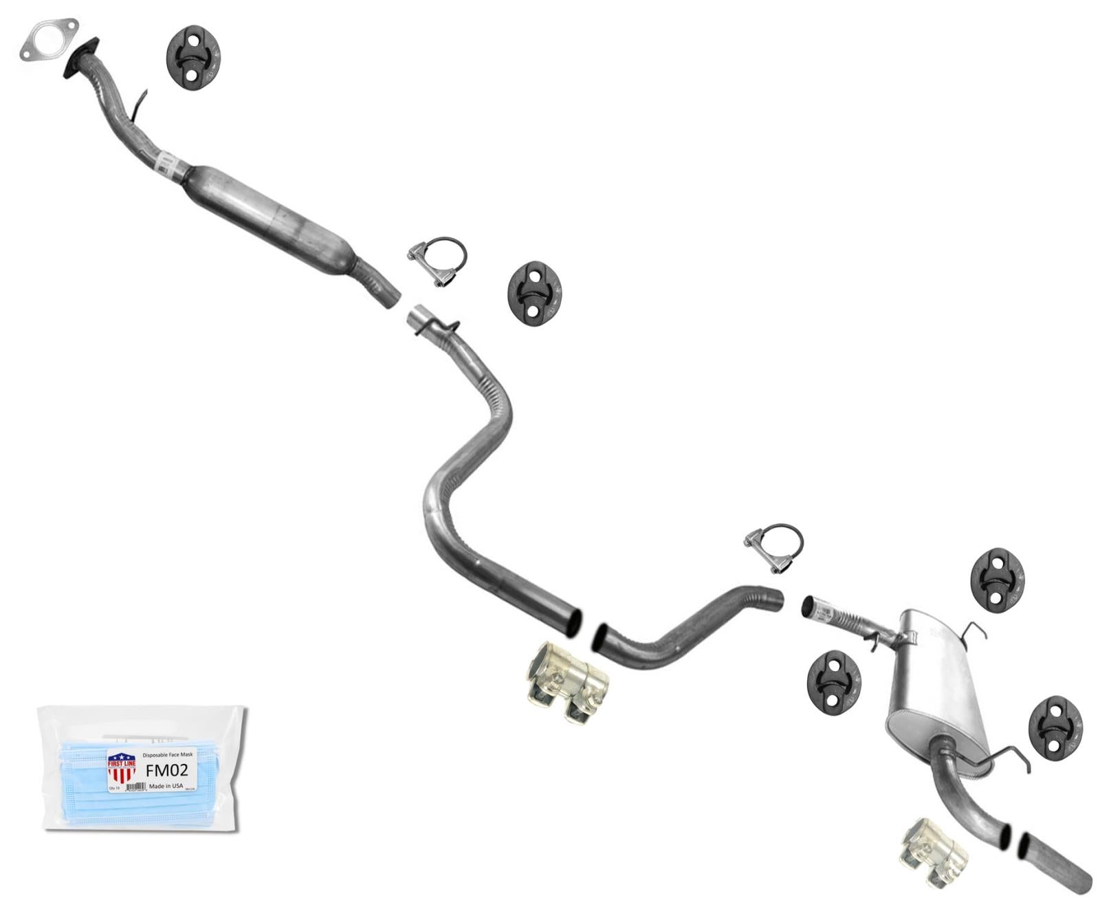 Exhaust System Pipe Muffler Gaskets Hangers For 2006-2007 Pontiac