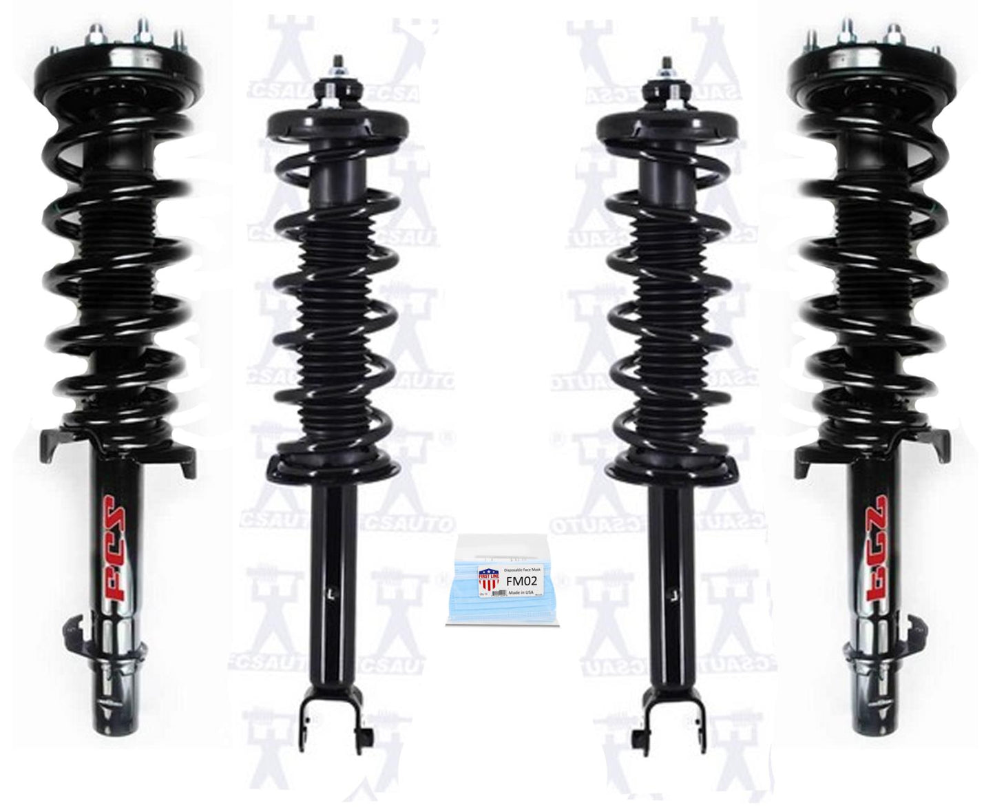 Puntales de resorte helicoidales completos delanteros traseros para tracción delantera 09-14 Acura TL 3.5