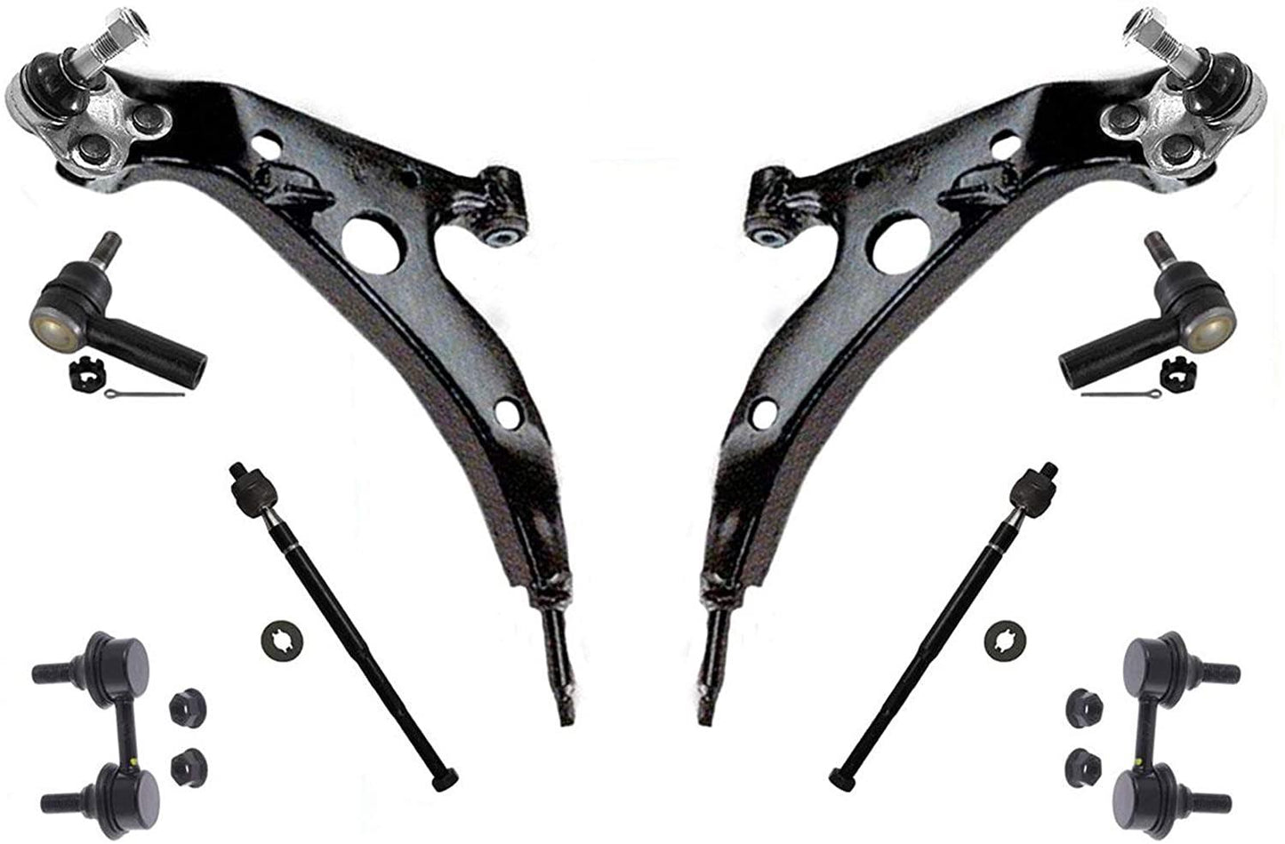 Se adapta a 96-00 Rav4 2 puertas brazos de control rótula barras estabilizadoras y tirantes Kit de 8 piezas
