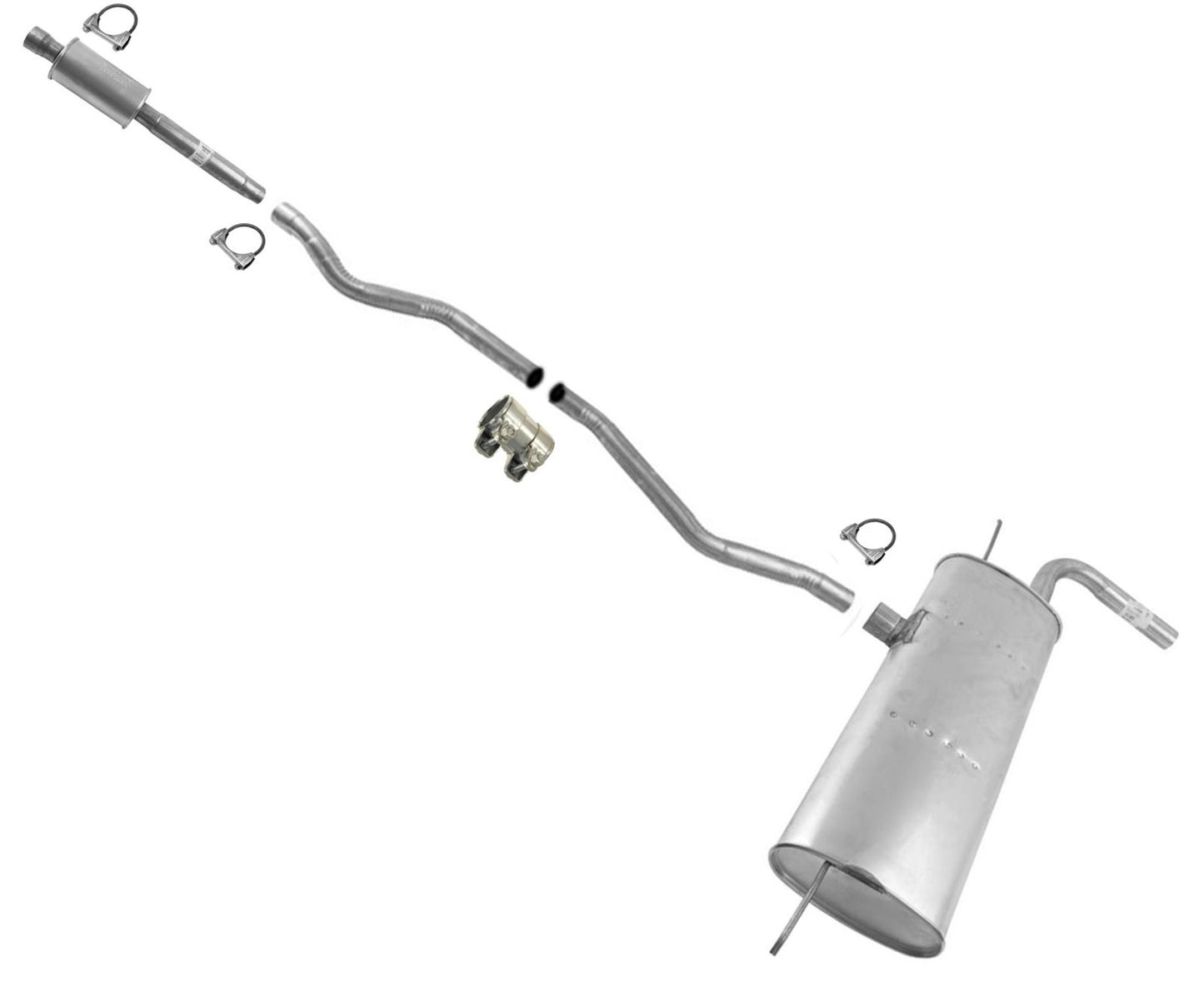 Silenciador de tubos de sistema de escape fabricado en EE. UU. para Ford Fusion 2.0L Hybrid 2013-2016