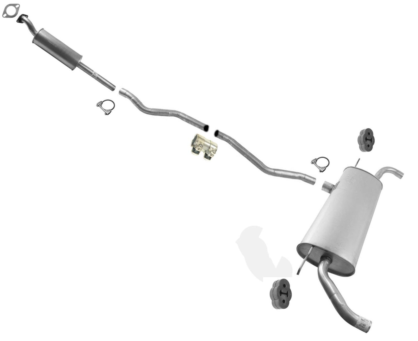 Silenciador de tubos de sistema de escape para Ford Fusion 13-16 tracción delantera 2.0L Turbo